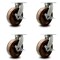 Service Caster 12 Inch Heavy Duty High Temp Phenolic Swivel Caster Set with Brakes SCC, 4PK SCC-KP92S1230-PHRHT-SLB-4 - alternate 1